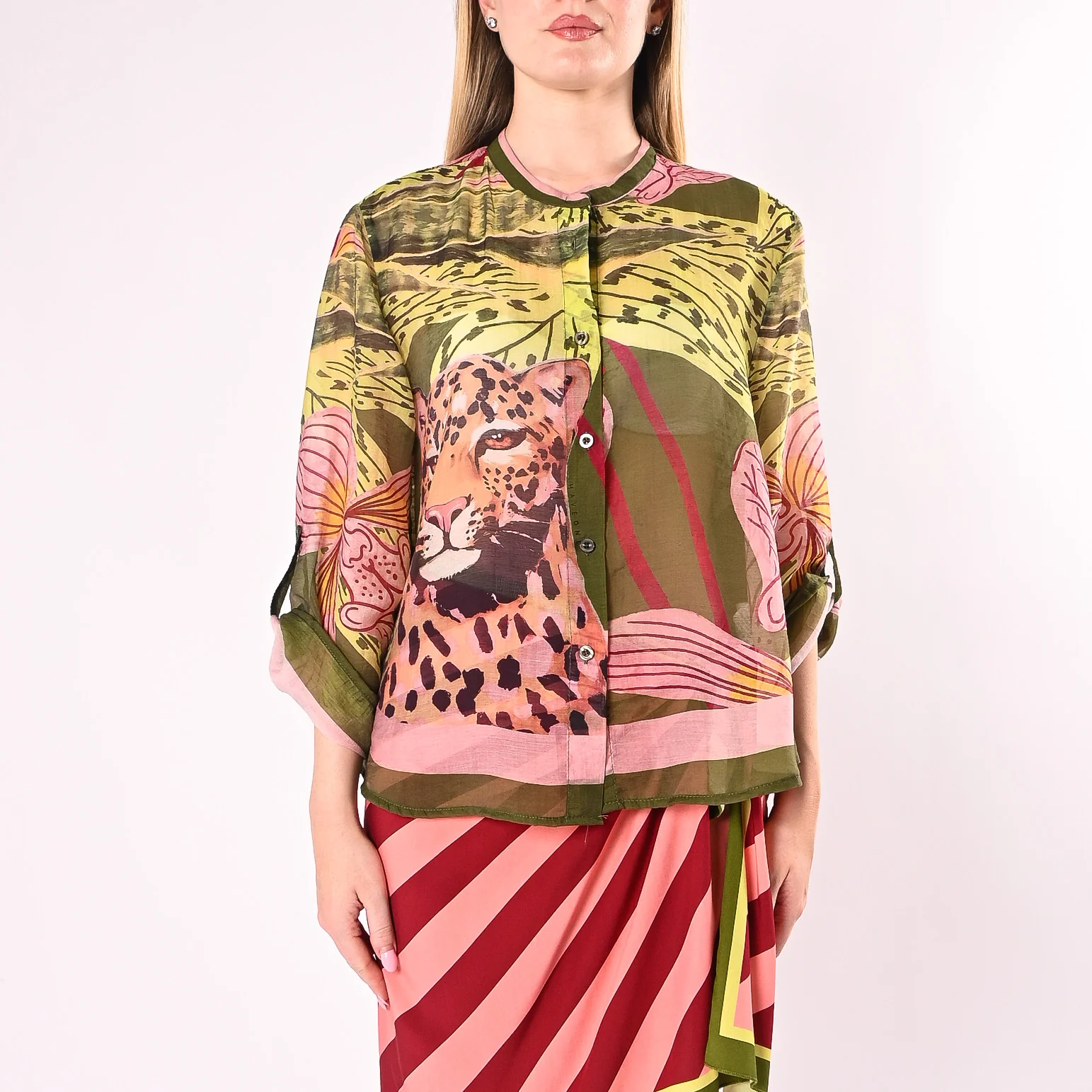 HAVEONE - CAMICIA THE ISLAND EXLUSIVE JAGUAR AND FLOWERS ART.CVS-Q499/F - FANTASIA - Image 3
