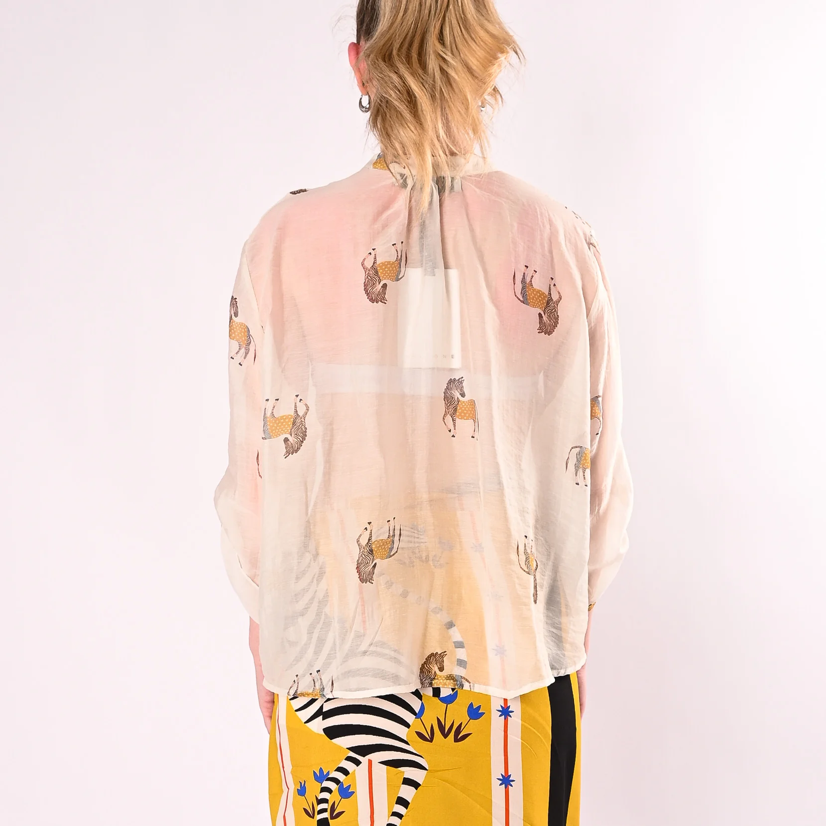 HAVEONE - CAMICIA LYOCELL FANTASIA ZEBRE ART.CVS-Q464/B - BURRO - Image 3