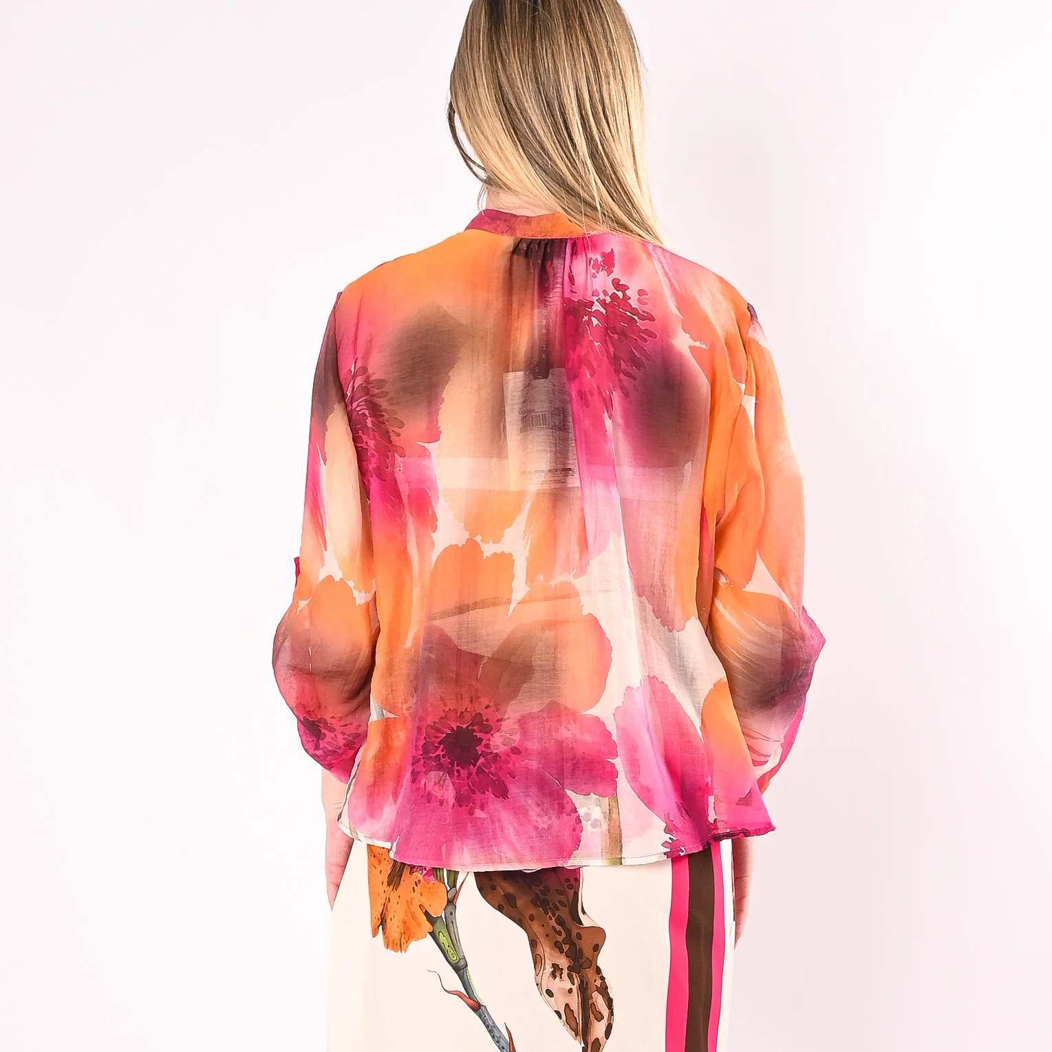 HAVEONE - CAMICIA LYOCELL STAMPA FIORE ART.CVS-Q503/F - FUXIA - Image 4