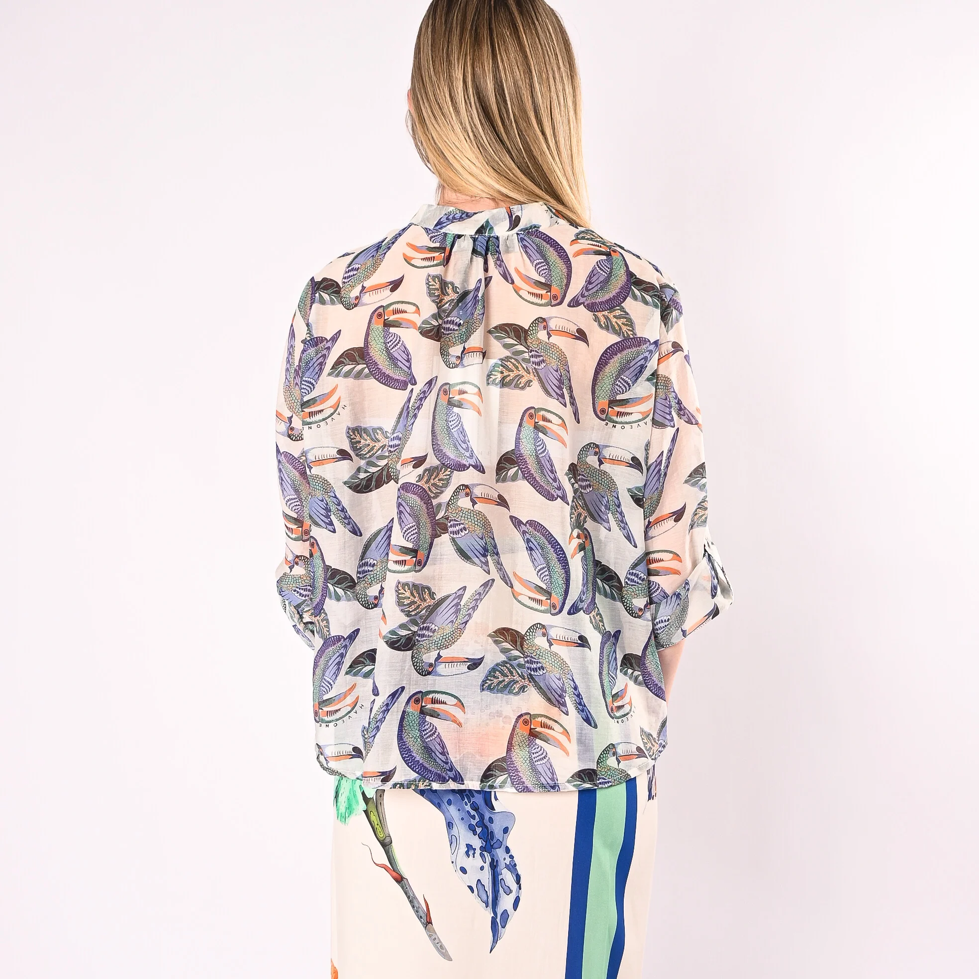 HAVEONE - CAMICIA LYOCELL STAMPA TUCANO ART.CVS-Q512/F - FANTASIA - Image 3