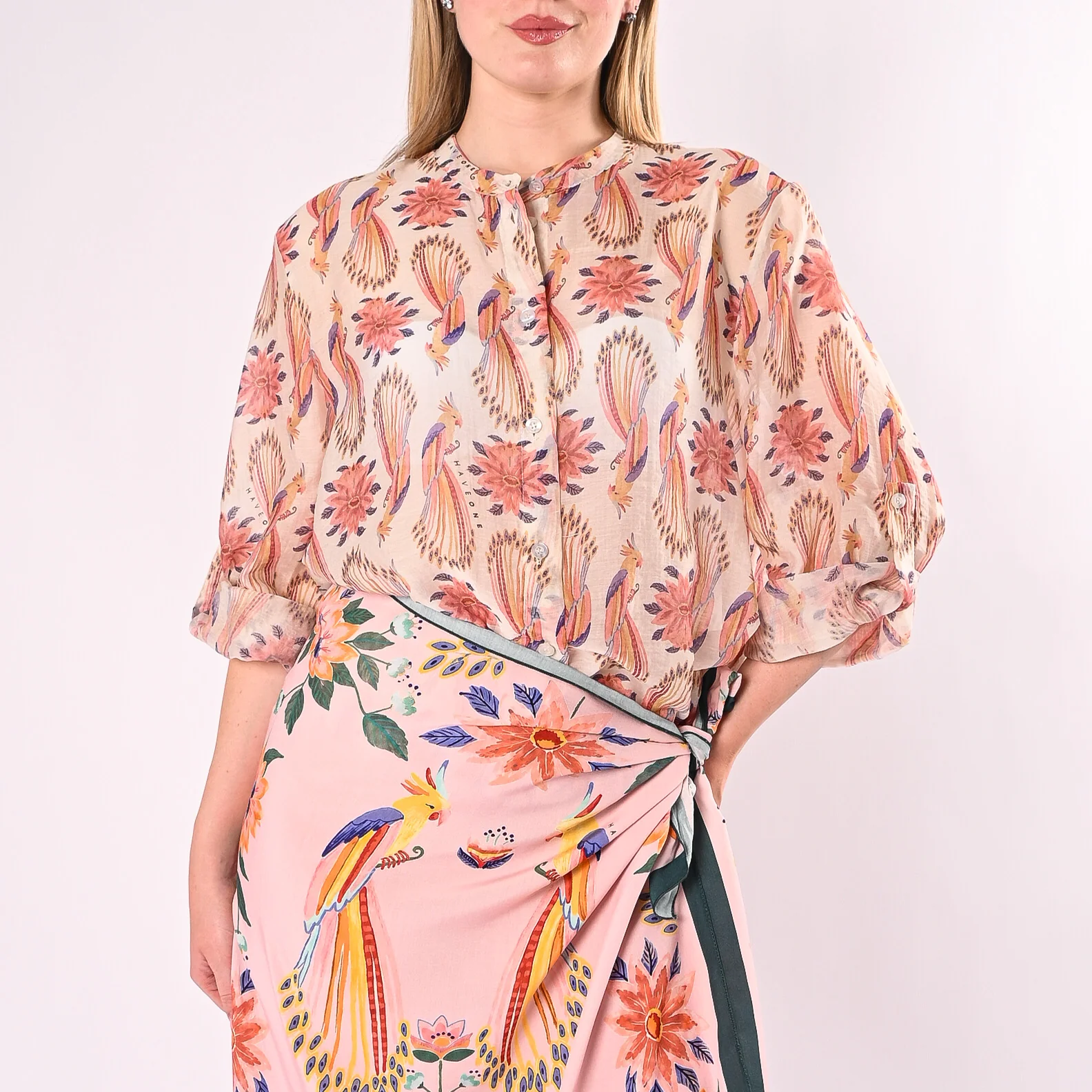 HAVEONE - CAMICIA PAPAGALLI IN LYOCELL ART.CVS-Q500/F - FANTASIA