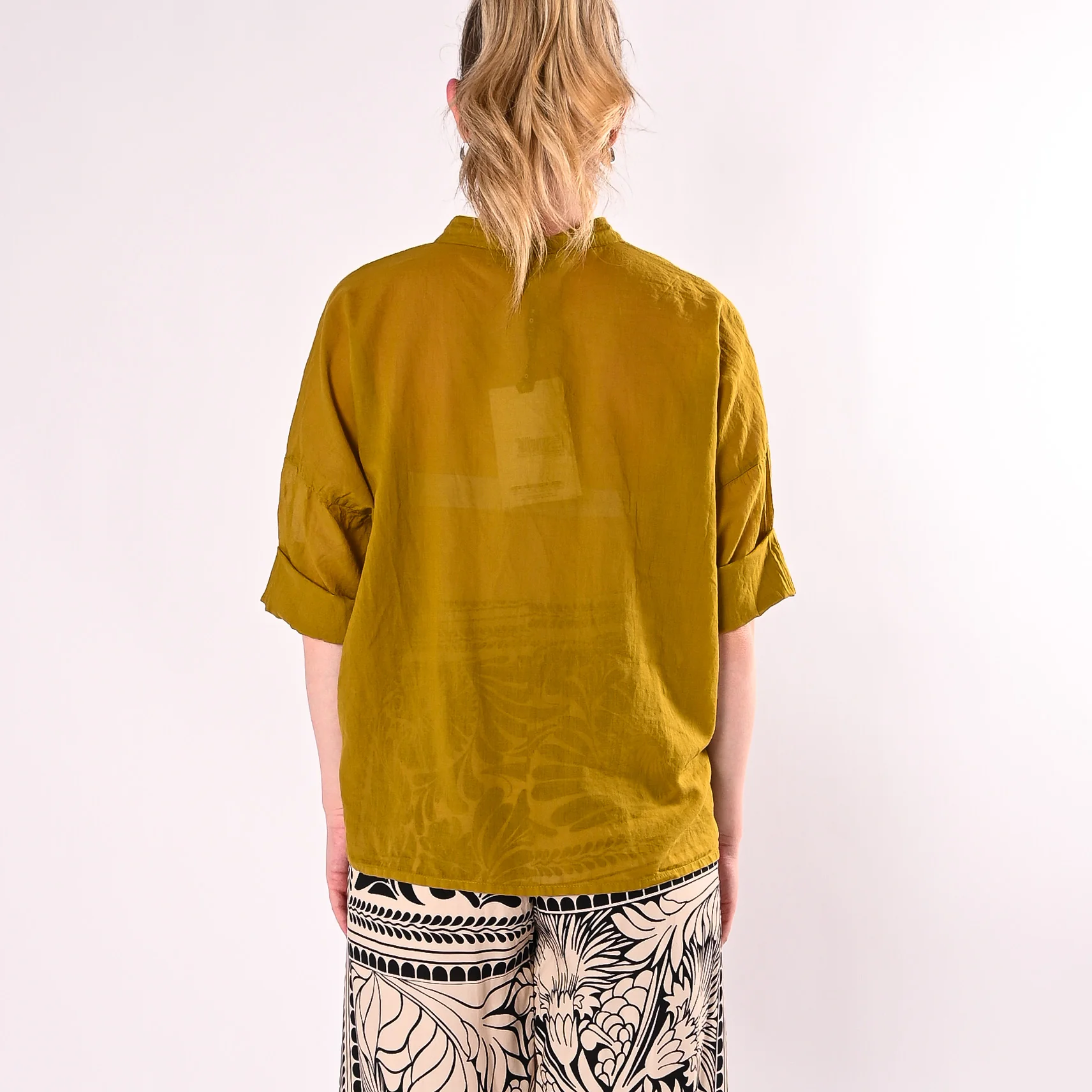 HAVEONE - CAMICIA VOILE IN MUSSOLA ART. CFL-Q387/O - OLIO - Image 4