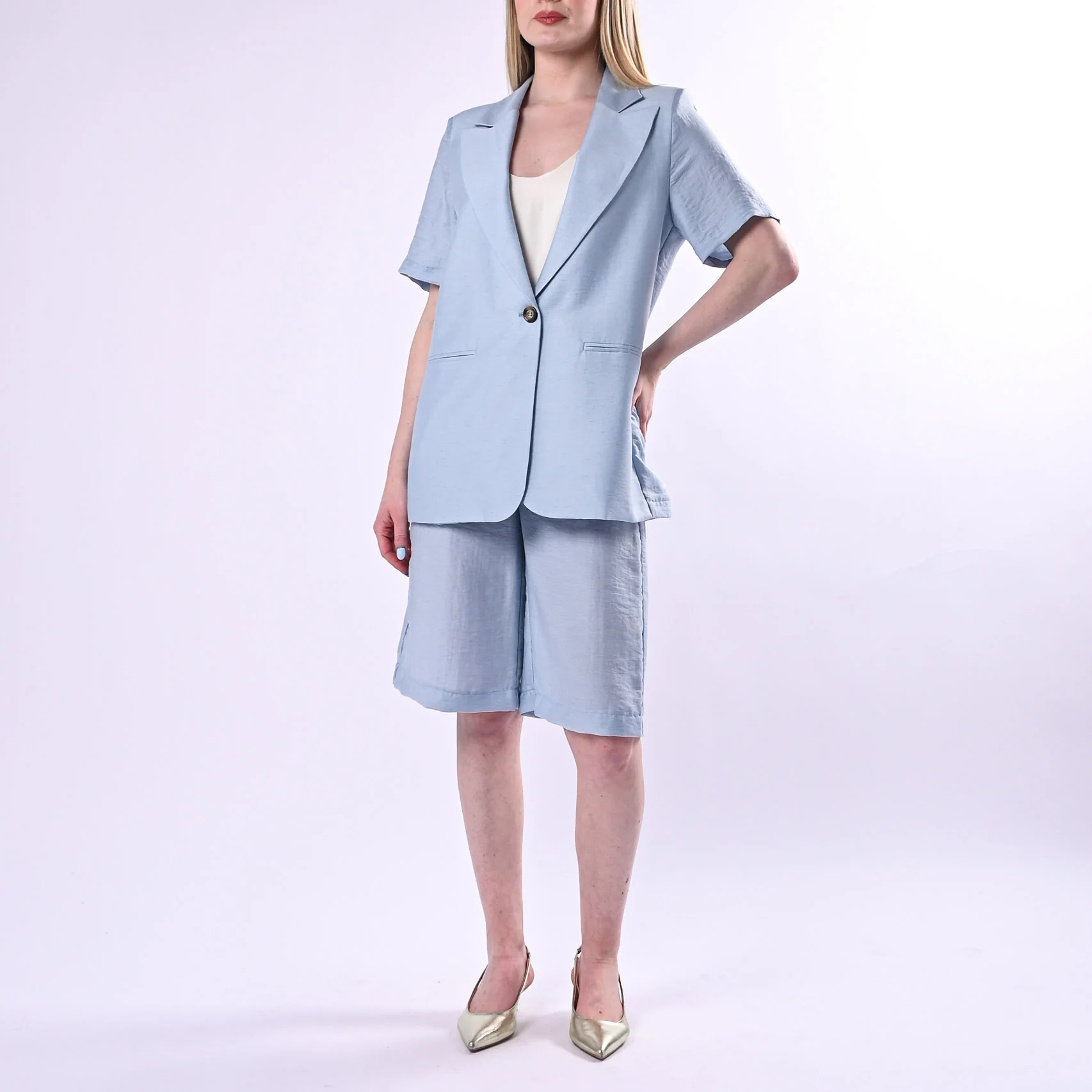 HAVEONE - GIACCA MEZZA MANICA RAYON/LINO
ART.JIA-Q136/C - CELESTE