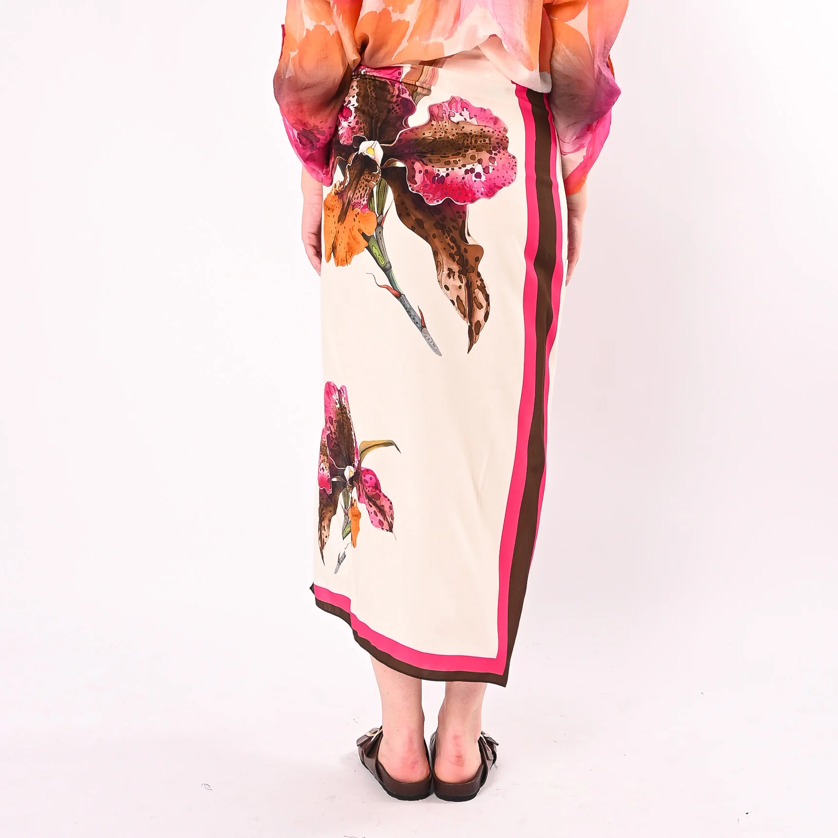HAVEONE - GONNA LUNGA PAREO STAMPA FIORE ART.GVS-Q281/F - FUXIA - Image 4