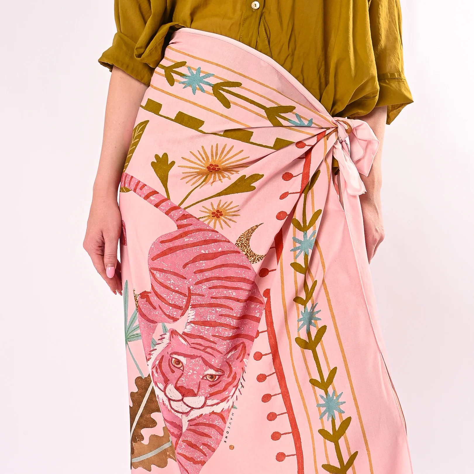HAVEONE - GONNA LUNGA PAREO TIGRE ART.GVS-Q229/R - ROSA - Image 5