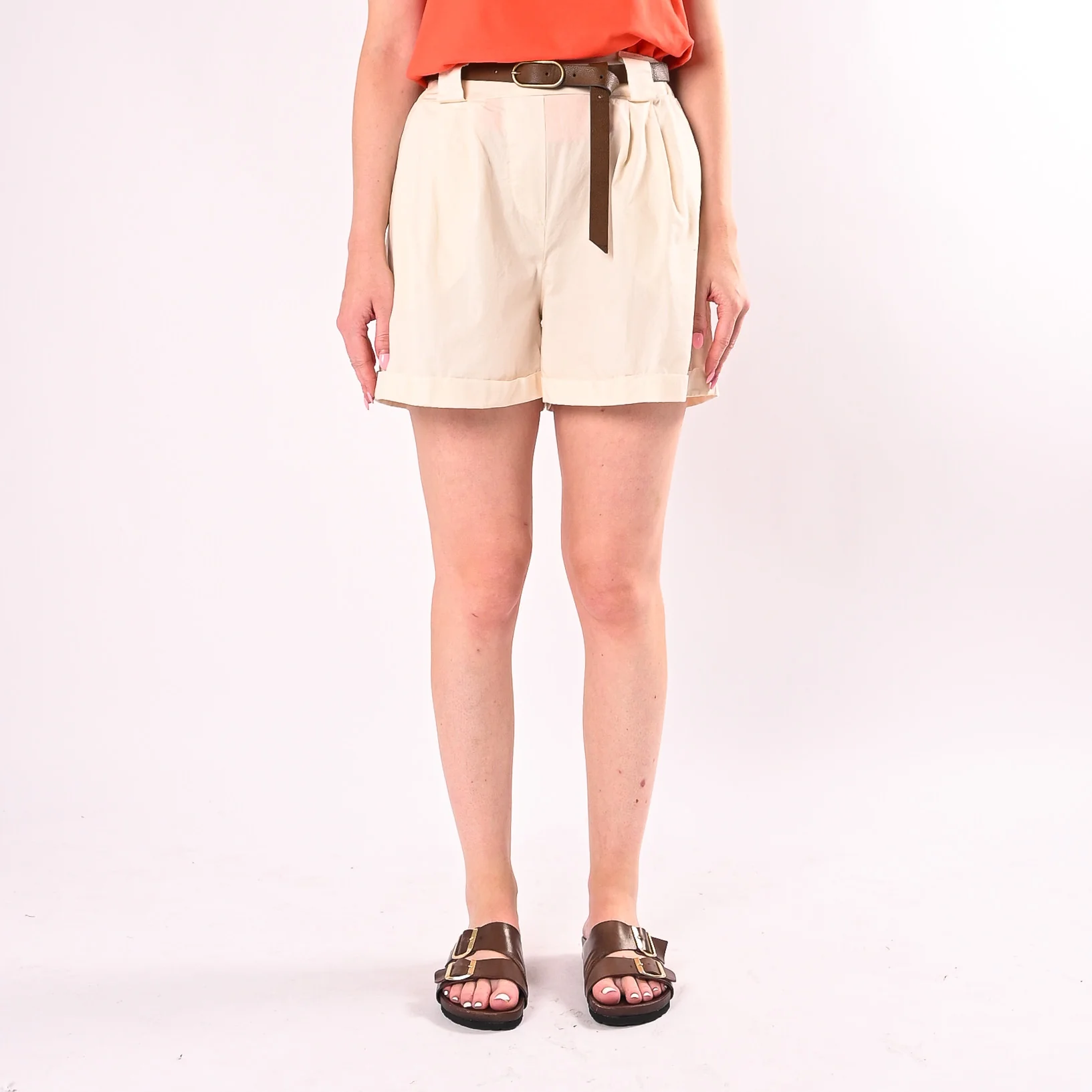 HAVEONE - SHORT CON RISVOLTINO ART.PFL-Q674/B - BURRO - Image 2