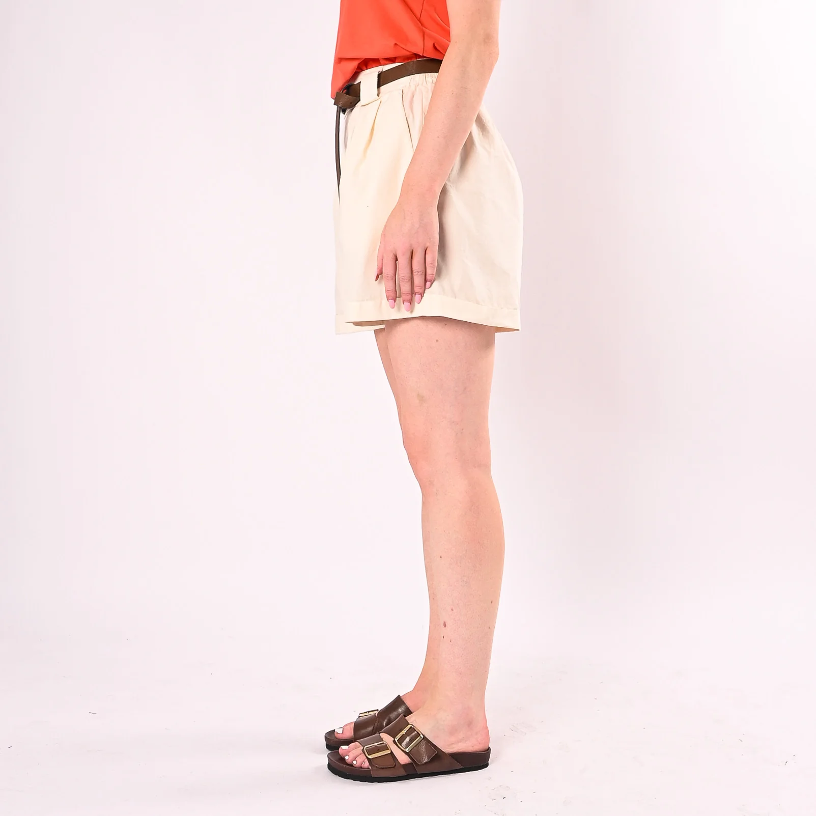 HAVEONE - SHORT CON RISVOLTINO ART.PFL-Q674/B - BURRO - Image 3