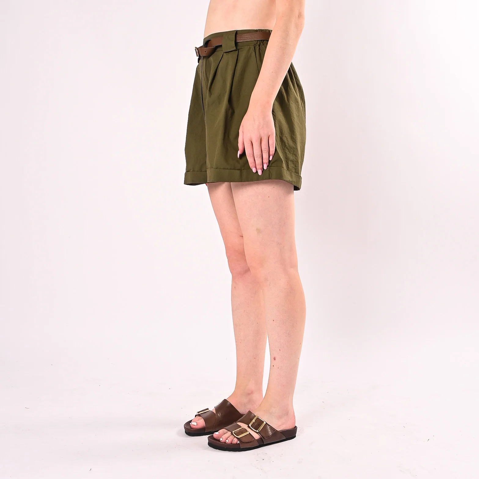HAVEONE - SHORT CON RISVOLTINO ART.PFL-Q674/V - VERDE - Image 3