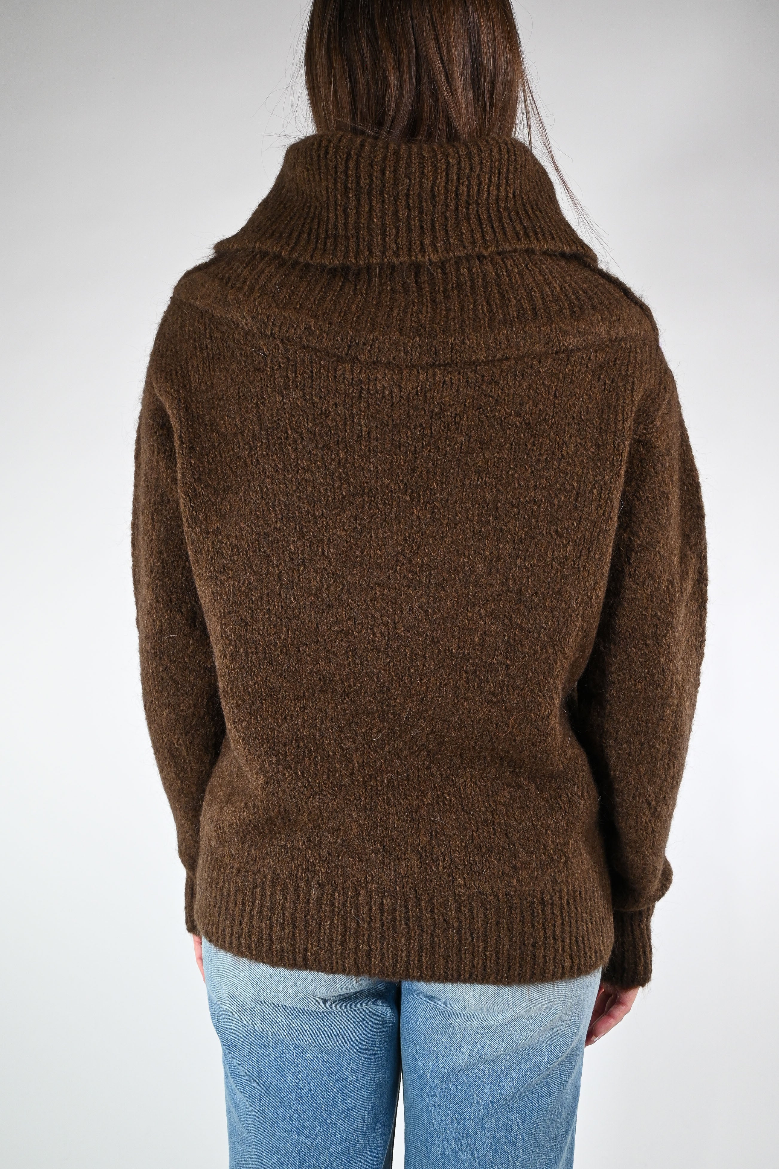 MOTEL - MAGLIA COLLO SHIFFER A ROMBI  ART.1225MO - MORO/GLICINE - Image 4
