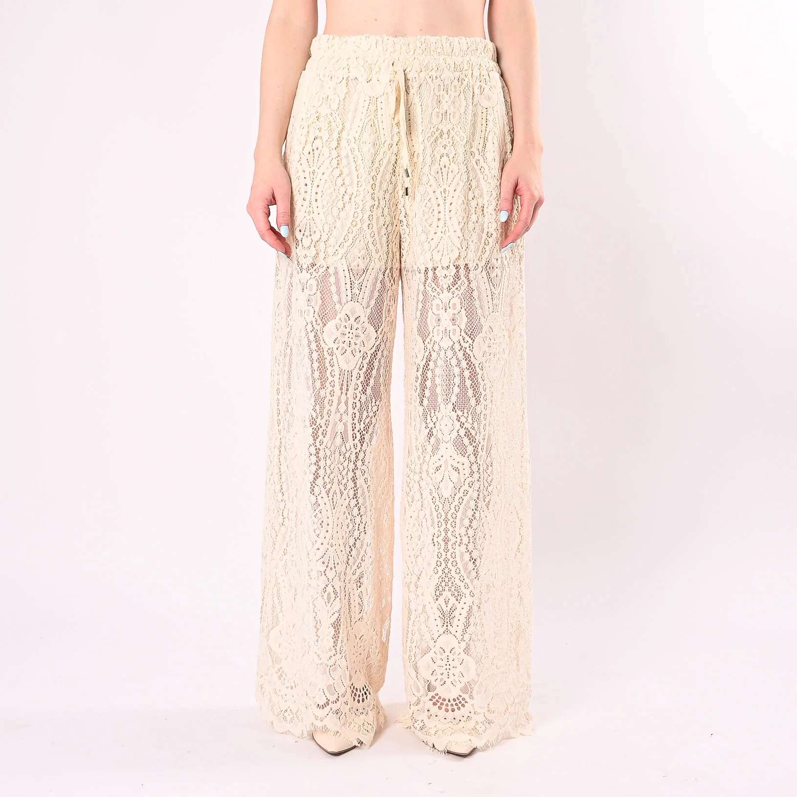 MOTEL - PANTALONE IN PIZZO CON COULISSE ART. S26PH91/B - BURRO - Image 2