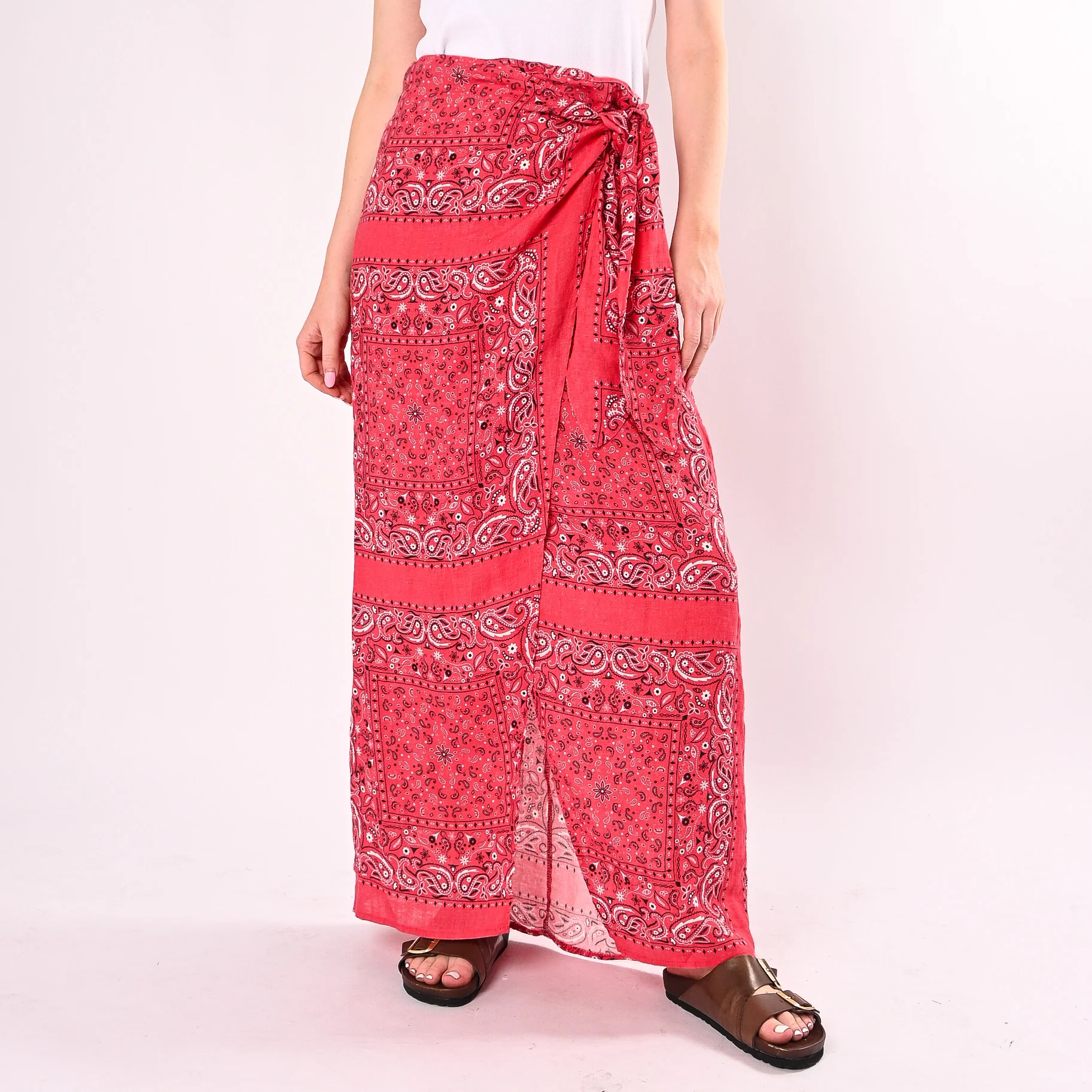 PHILIA LOFT - GONNA PAREO FANTASIA BANDANA ART.R02L1396/R - ROSSO