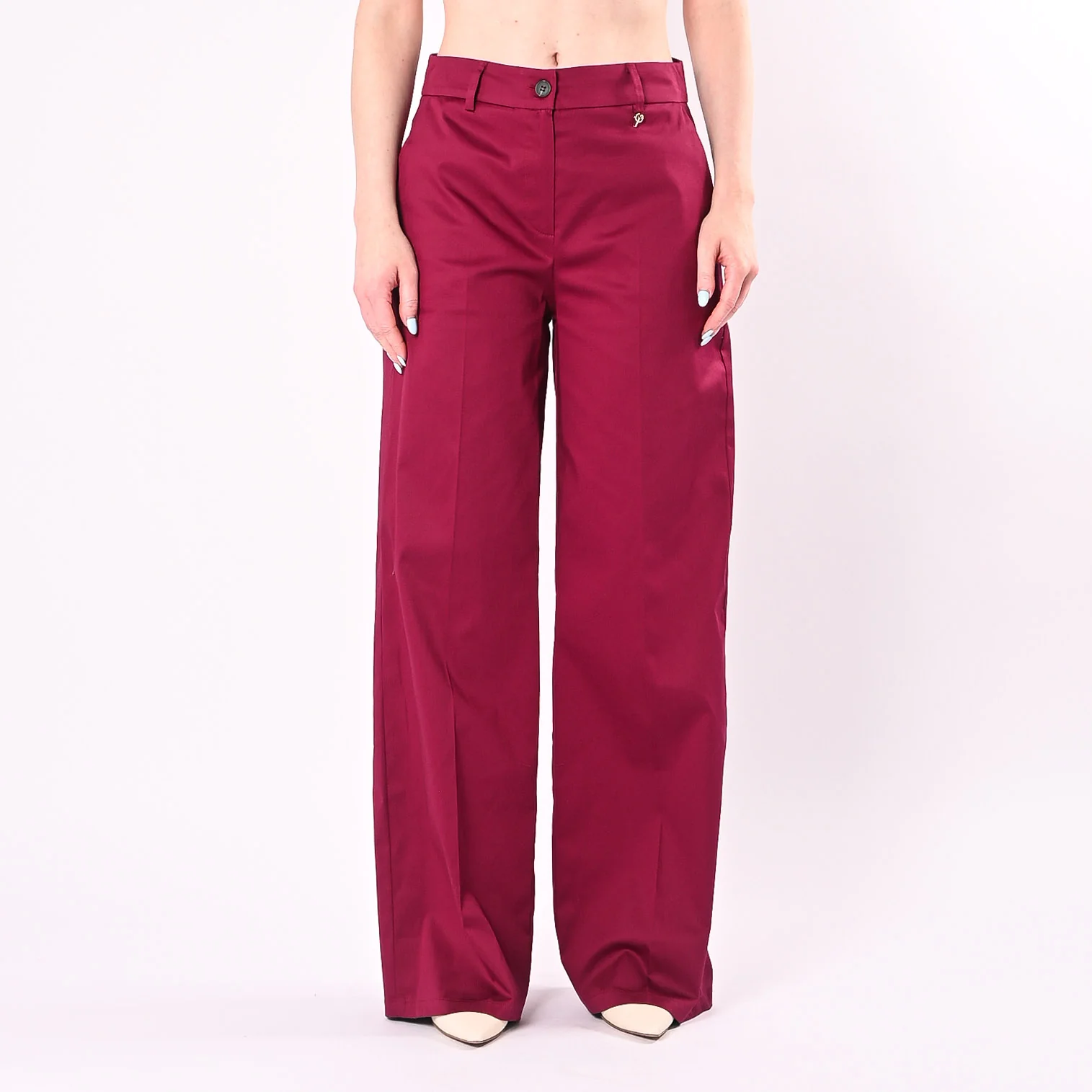 PHILIA LOFT - PANTALONE PALAZZO IN RASATELLO ART.M02M1213/A - AMARENA - Image 2