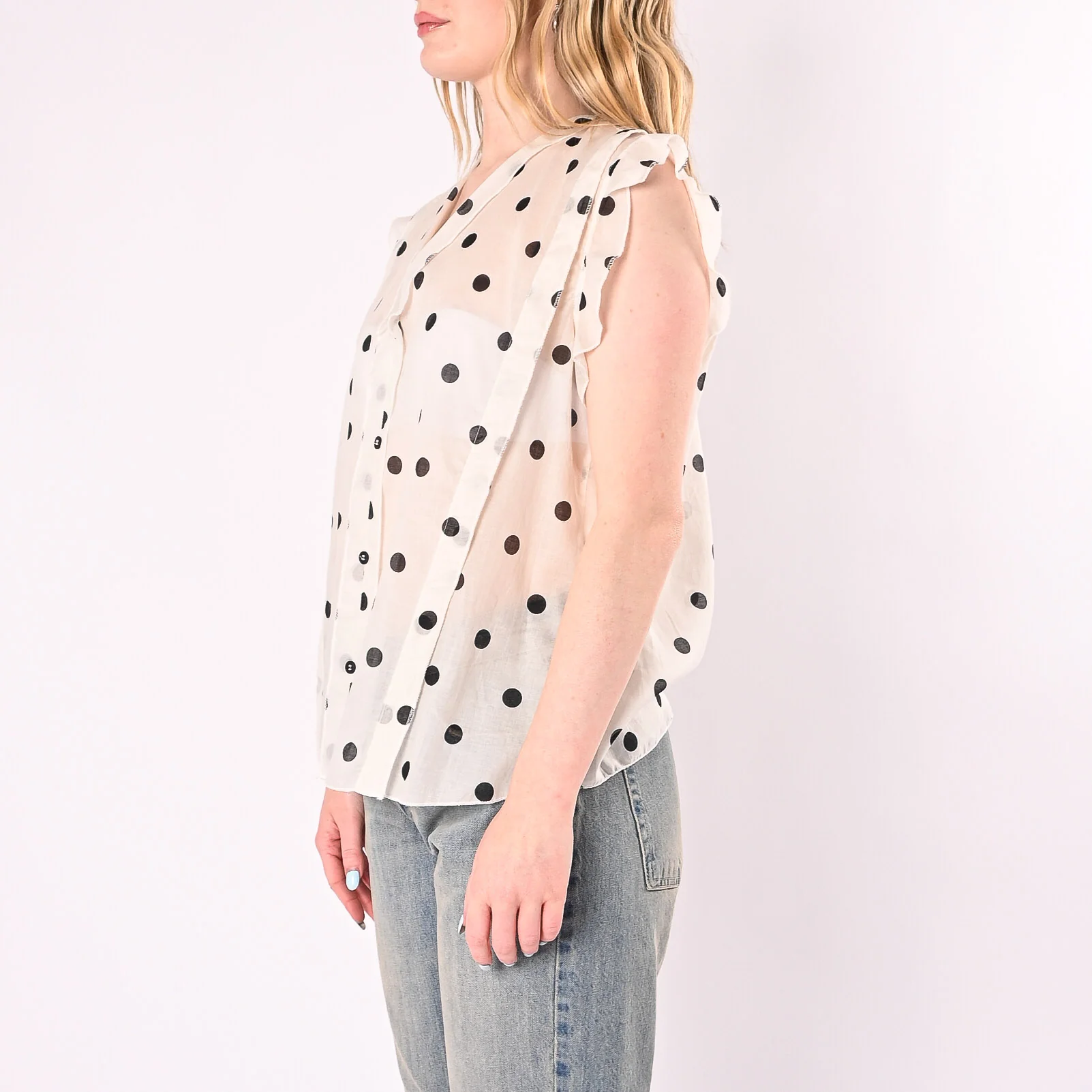 TENSIONE IN - BLUSA A POIS CON ALETTE ART.39414/B - Image 3