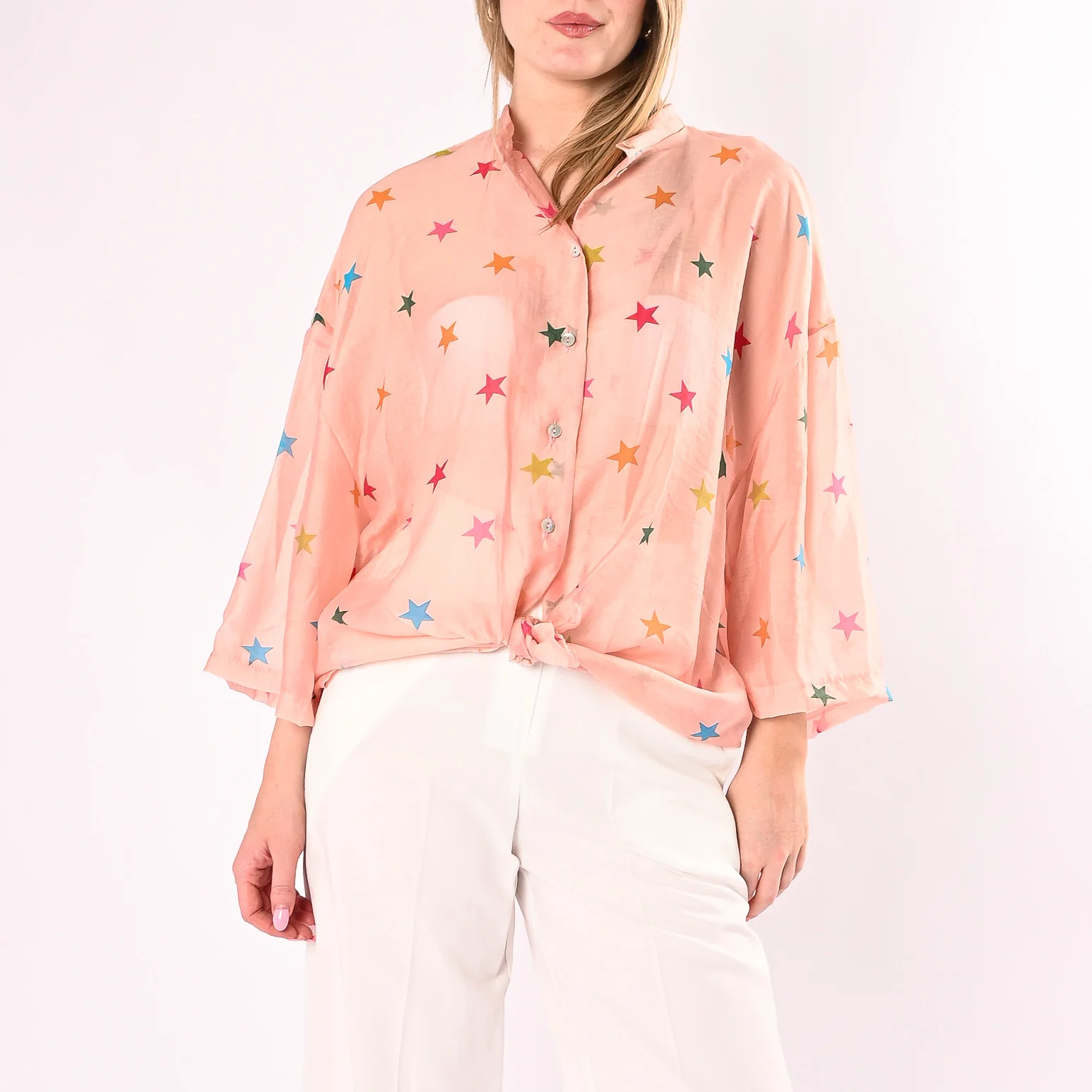 TENSIONE IN - CAMICIA IN LYOCELL STELLINE ART.39869/F - FANTASIA