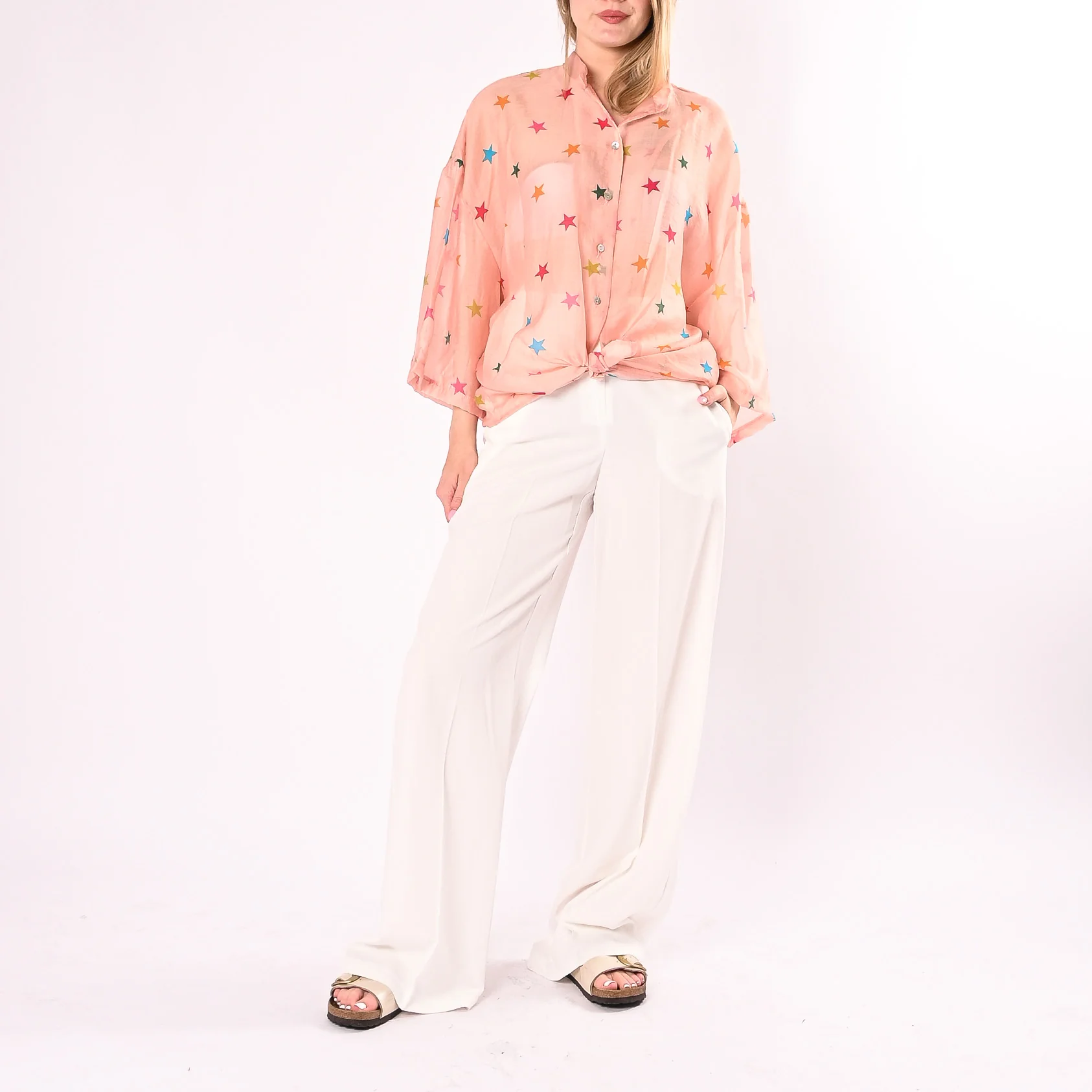 TENSIONE IN - CAMICIA IN LYOCELL STELLINE ART.39869/F - FANTASIA - Image 6