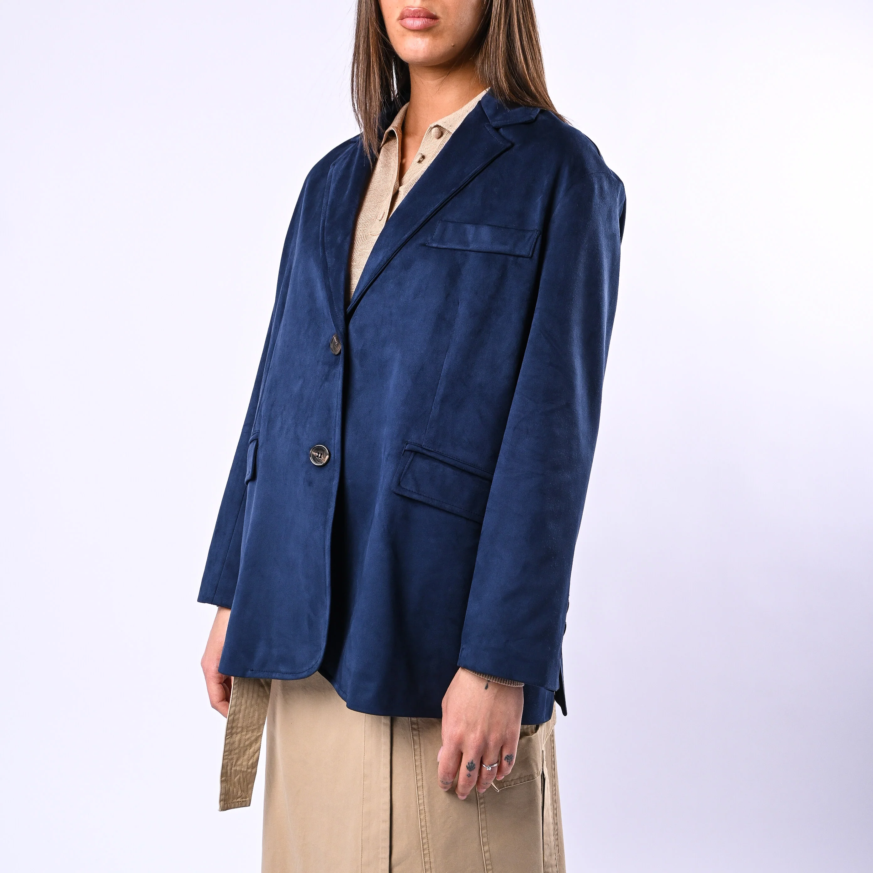 TENSIONE IN - GIACCA OVER ECODAINETTO ART.26B3680 - BLU - Image 3