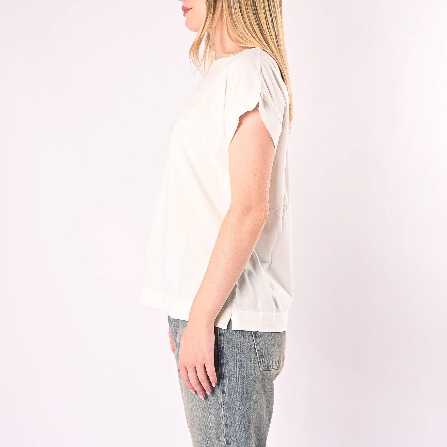 VICOLO - T-SHIRT A SCATOLA SCOLLO BARCHETTA ART. UAB0296/NA - NATURALE - Image 3