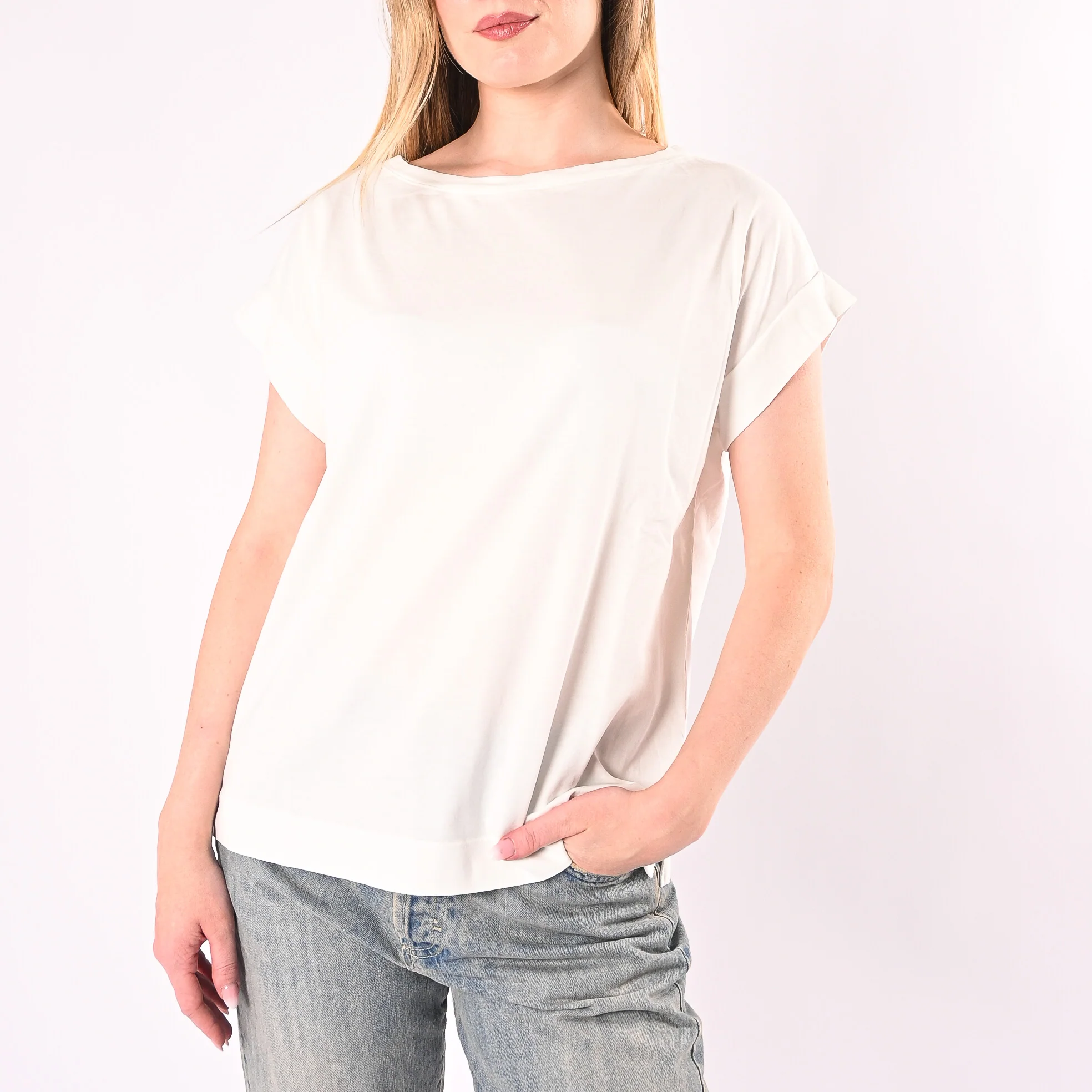 VICOLO - T-SHIRT A SCATOLA SCOLLO BARCHETTA ART. UAB0296/NA - NATURALE - Image 5